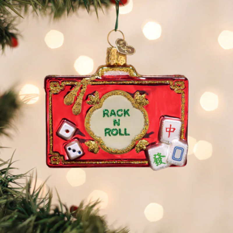 Ornament - Blown Glass - Rack N Roll Mahjong