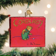 Ornament - Blown Glass - Corduroy Book