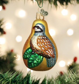 Ornament - Blown Glass - Partridge in a Pear