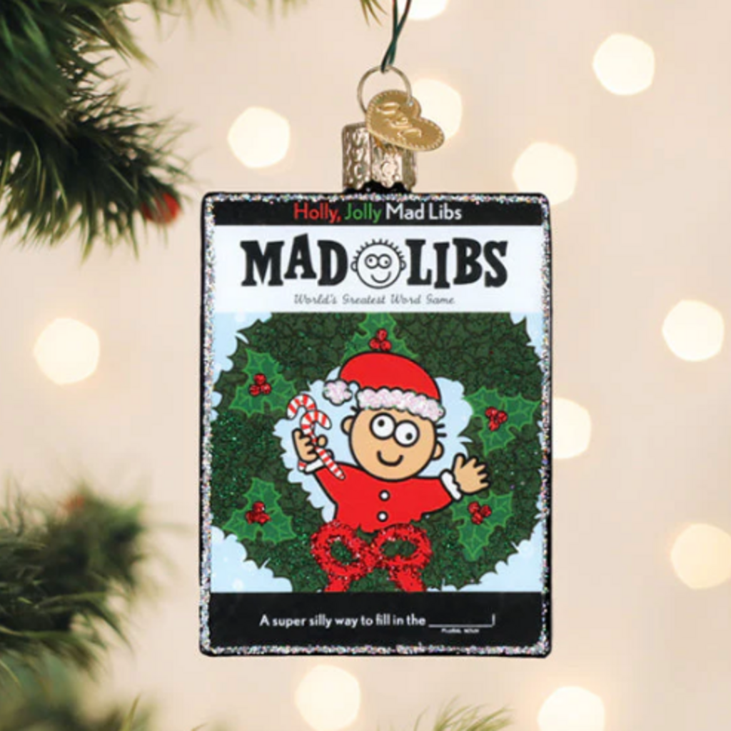 Ornament - Blown Glass - Holly Jolly Mad Libs