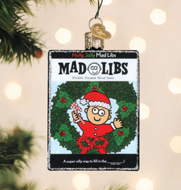 Ornament - Blown Glass - Holly Jolly Mad Libs