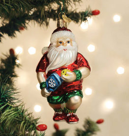 Ornament - Blown Glass - Pickleball Santa