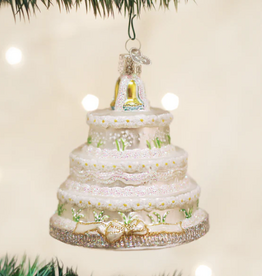 Ornament - Blown Glass - Wedding Cake