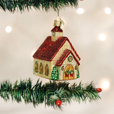 Ornament - Blown Glass - Christmas Chapel