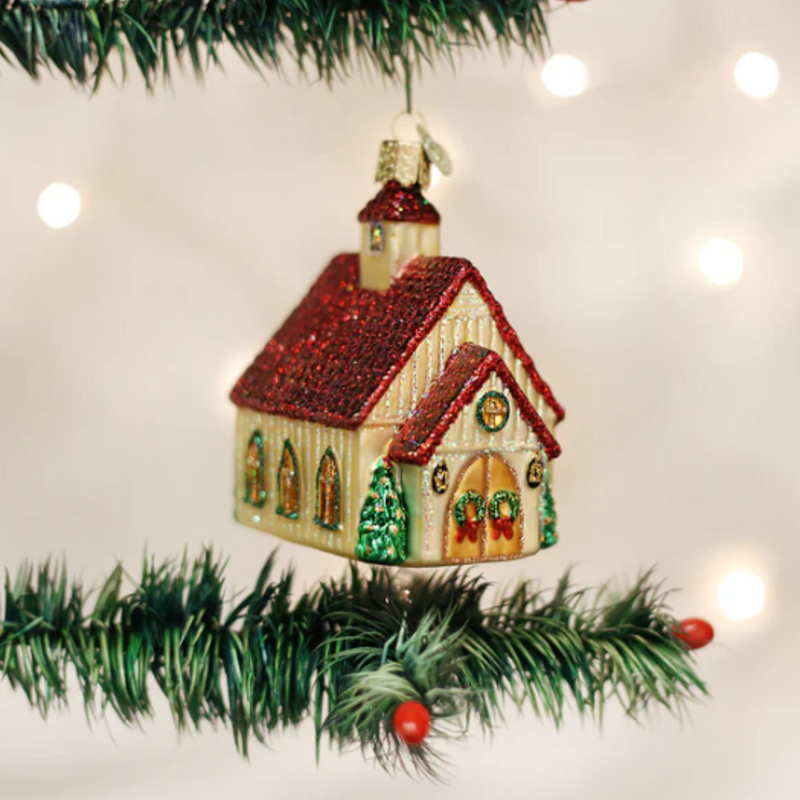 Ornament - Blown Glass - Christmas Chapel