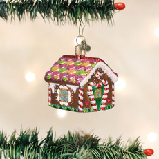 Ornament - Blown Glass - Gingerbread House