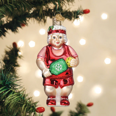 Ornament - Blown Glass - Pickleball - Mrs. Claus
