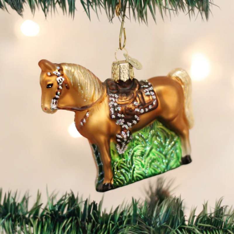 Ornament - Blown Glass - Western Horse