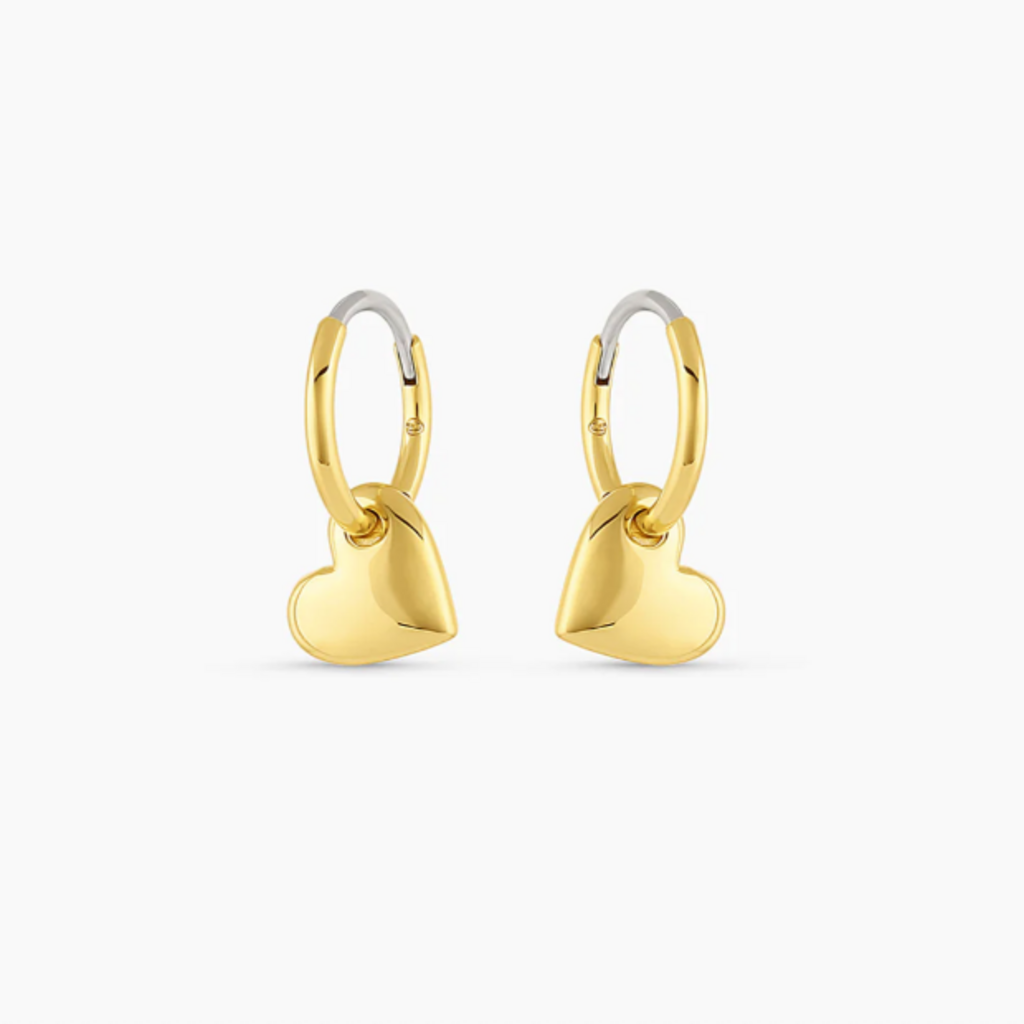 Earrings - Lou Heart Huggies - Gold
