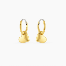 Earrings - Lou Heart Huggies - Gold