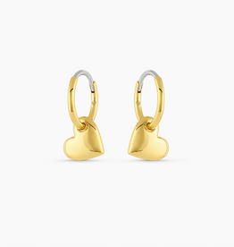 Earrings - Lou Heart Huggies - Gold
