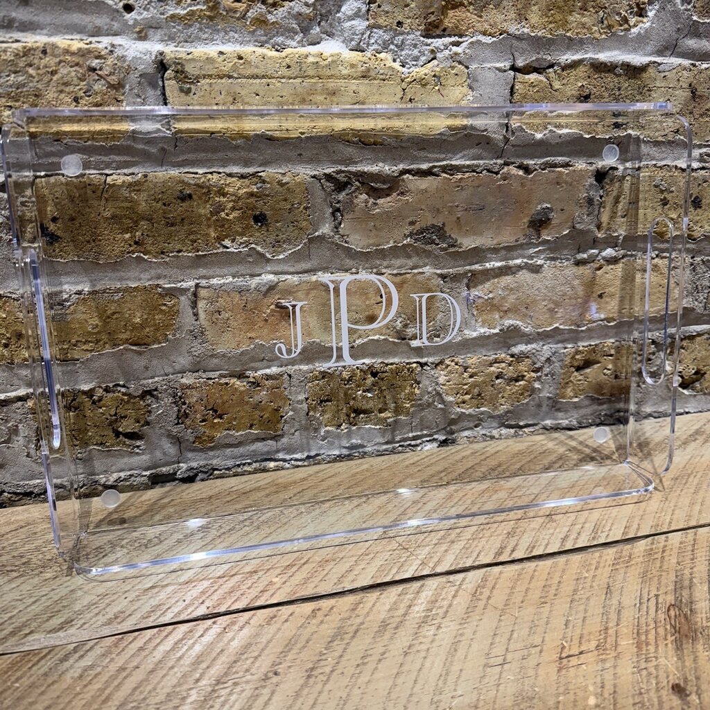 Personalized Tray - Clear Acrylic - Handled - 16.5x10.5x 2"