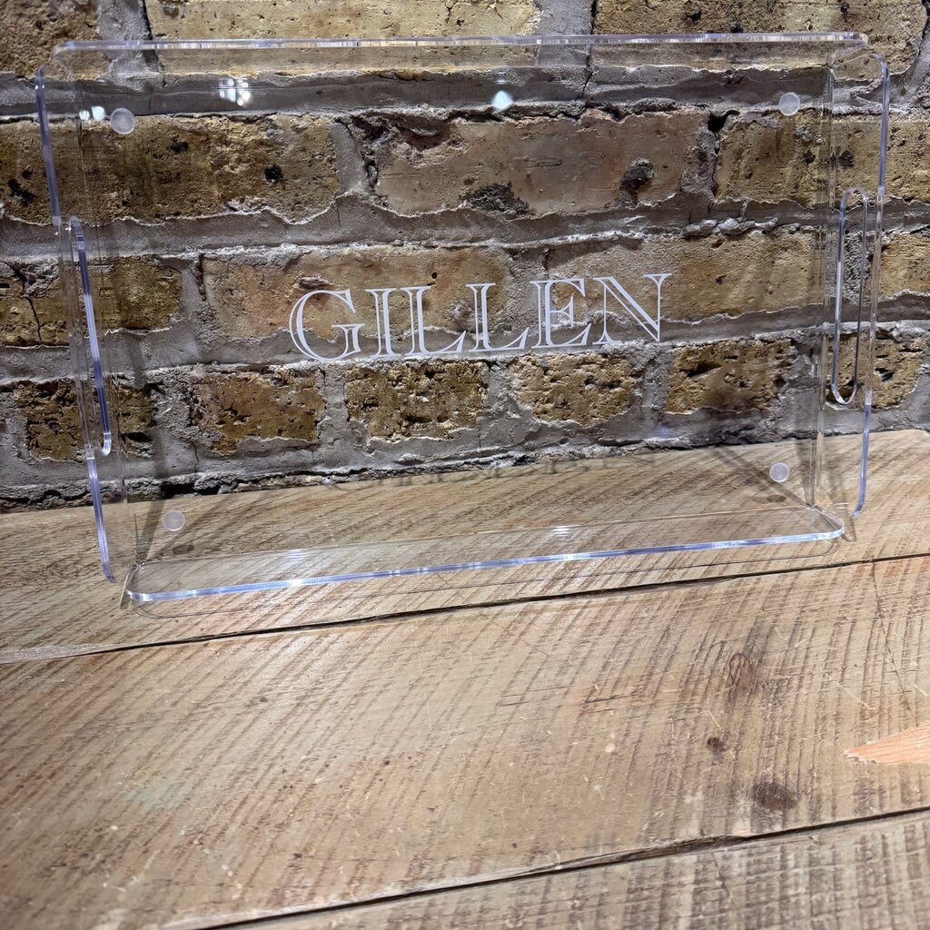 Personalized Tray - Clear Acrylic - Handled - 16.5x10.5x 2"