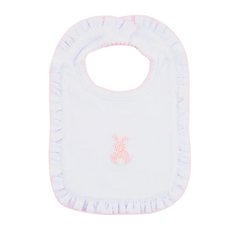 Baby Bib - French Knot - Pink Bunny
