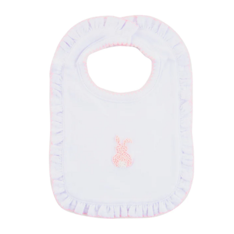 Baby Bib - French Knot - Pink Bunny