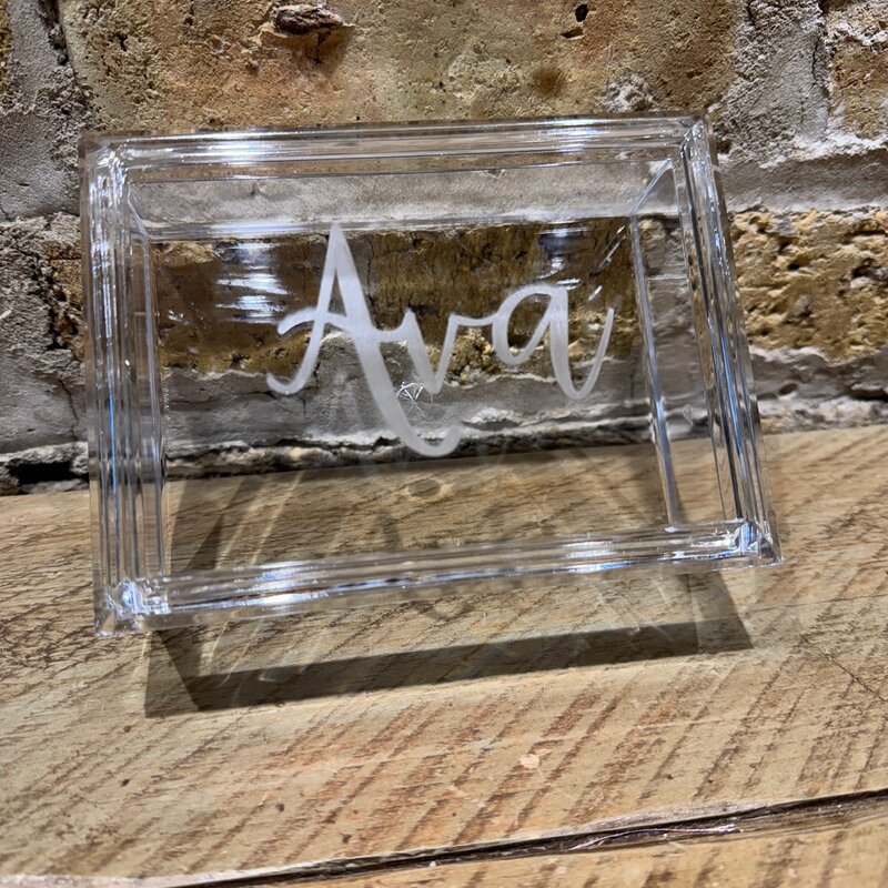 Personalized Jewelry Box - Acrylic/Top - Lg - 4x6″