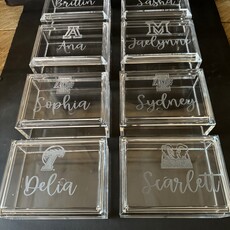 Personalized Jewelry Box - Acrylic/Top - Lg - 4x6″