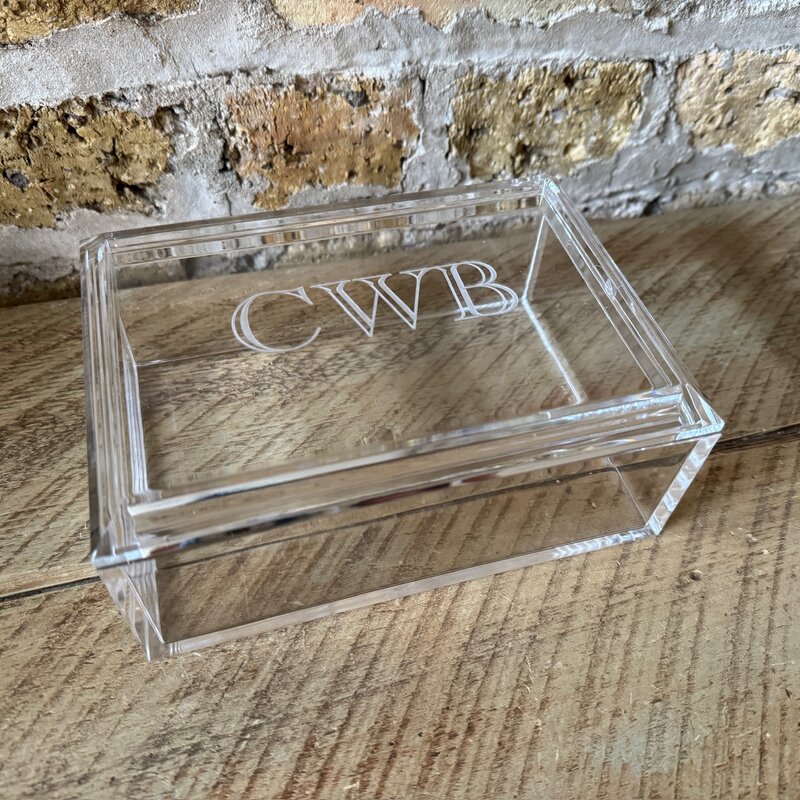 Personalized Jewelry Box - Acrylic/Top - Sm- 3x5"