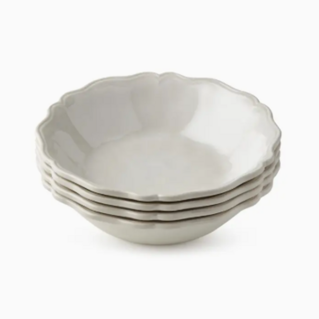 Dinnerware - Isabella - Melamine - Cream - Scalloped - S/4 -