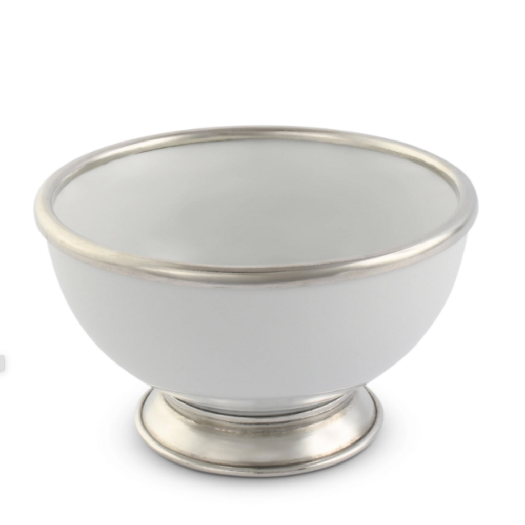 Bowl - Dip - Porcelain/Pewter - White -