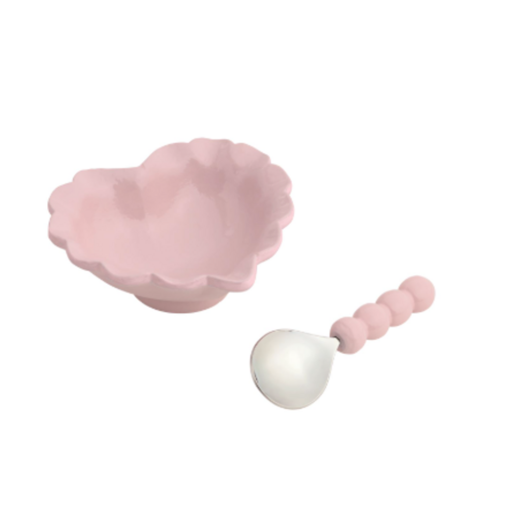 Candy Dish - Heart Enamel w/Scoop - 4.5" x 5.25" -