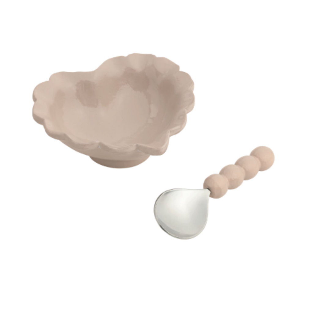 Candy Dish - Heart Enamel w/Scoop - 4.5" x 5.25" -