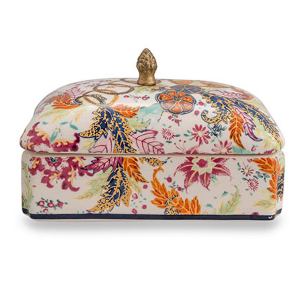 Box - Tobacco Leaf - 5"H x 8"W x 5"D