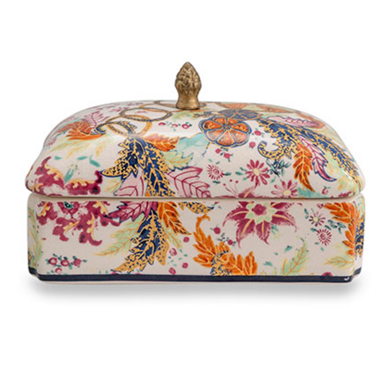 Box - Tobacco Leaf - 5"H x 8"W x 5"D