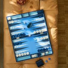 Backgammon Set - Lacquer - Palm Beach - Blue