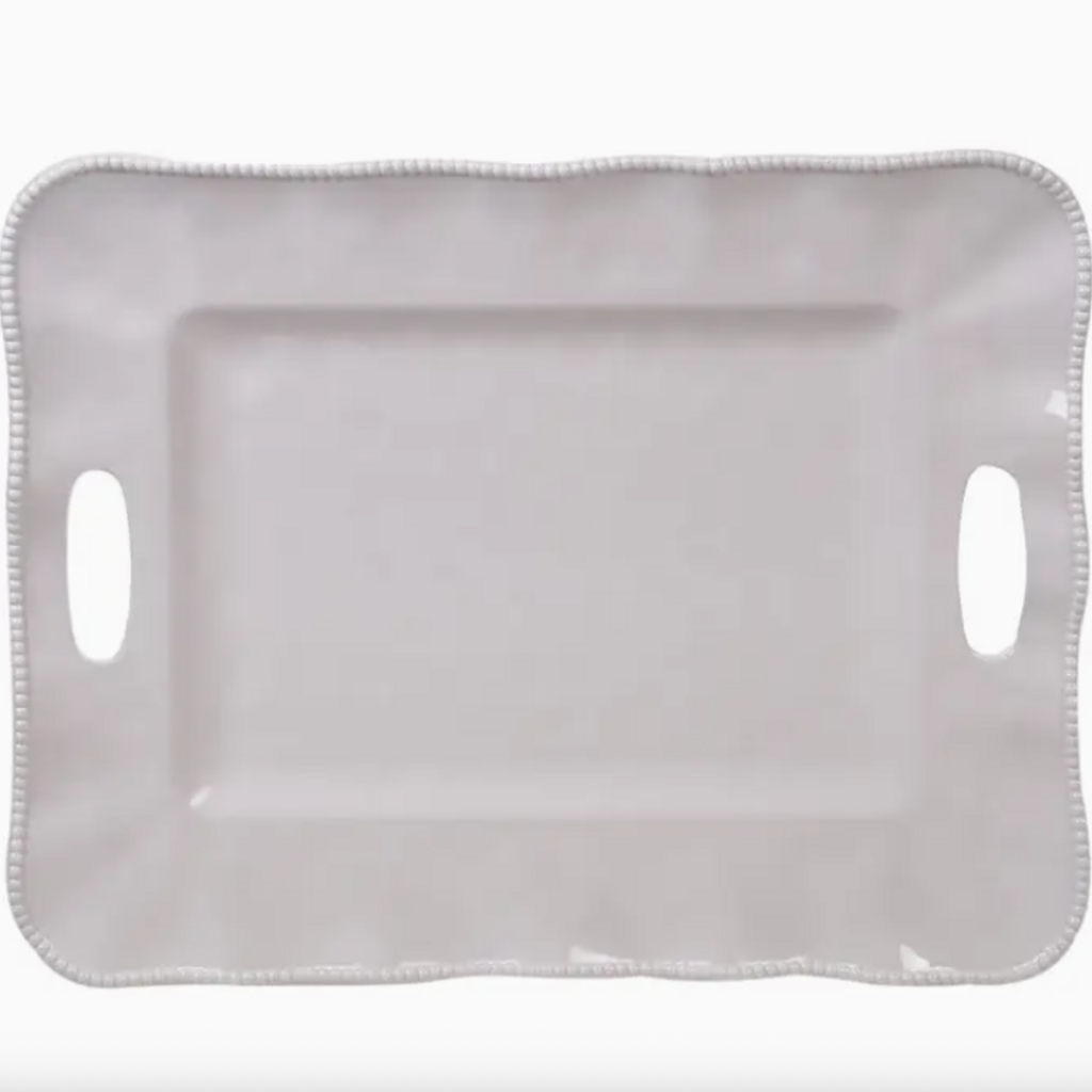 Serveware - Platter - Rectangular - Handled - Perlette White - Melamine - 19x15"