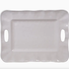 Serveware - Platter - Rectangular - Handled - Perlette White - Melamine - 19x15"
