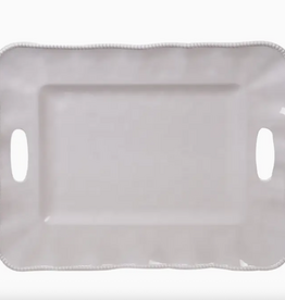 Serveware - Platter - Rectangular - Handled - Perlette White - Melamine - 19x15"