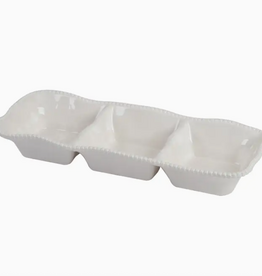 Serveware - 3 Section Server - Perlette White - Melamine - 14.5x5.75"