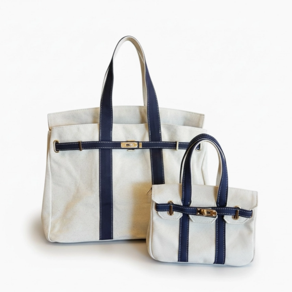 Bag - Luxe - Canvas w/Trim - Gold Buckle -