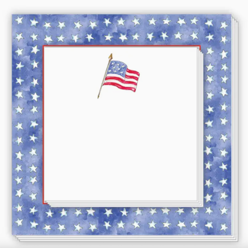Notepad Duo -  American Flag/White Stars on Blue Border