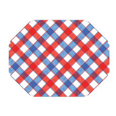 Paper Placemats - Red White Blue Buffalo Check - S/10