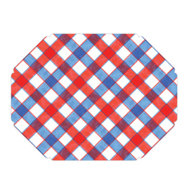 Paper Placemats - Red White Blue Buffalo Check - S/10