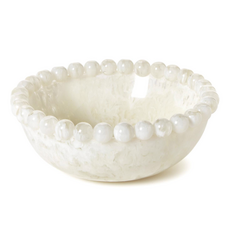 Bowl - Modern Pop White - Beaded Rim - 3"H x 7.5" Dia