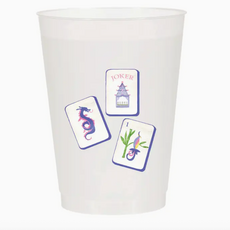 Frosted Cups - Mahjong Tiles - 16 oz - S/6
