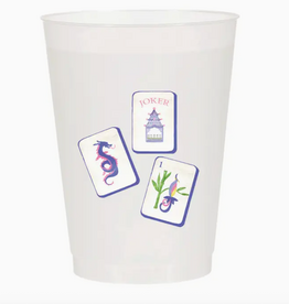 Frosted Cups - Mahjong Tiles - 16 oz - S/6