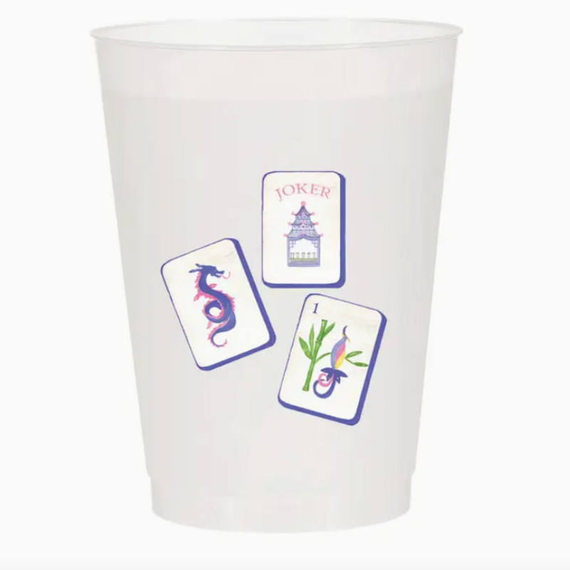 Frosted Cups - Mahjong Tiles - 16 oz - S/6