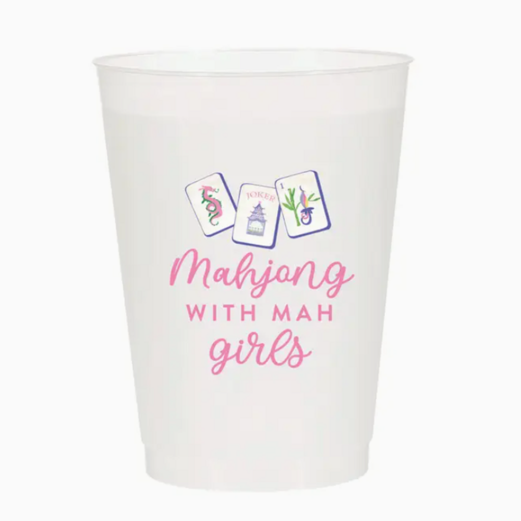 Frosted Cups - Mahjong With Mah Girls - 16 oz - S/6