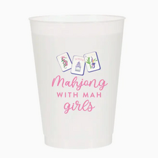 Frosted Cups - Mahjong With Mah Girls - 16 oz - S/6