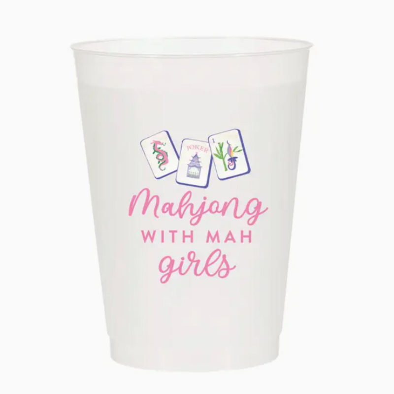 Frosted Cups - Mahjong With Mah Girls - 16 oz - S/6