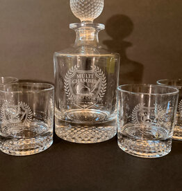 Personalized Decanter - Round GOLF - 850ml - 4 glasses/9oz - Gift Box