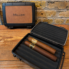 Personalized Cigar Case - Travel  - Brown/Black