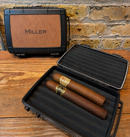 Personalized Cigar Case - Travel  - Brown/Black