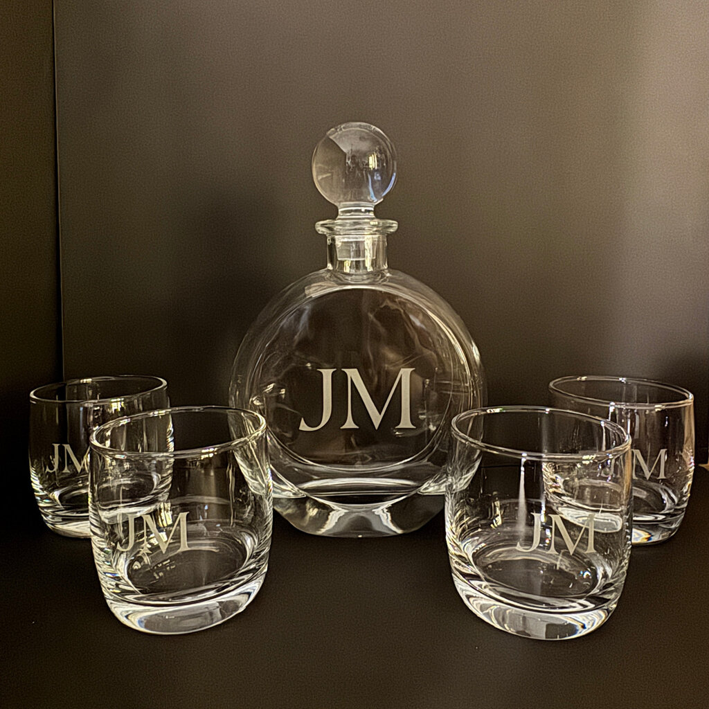 Personalized Decanter - Flat/Round - 750ml - 4 glasses/10oz