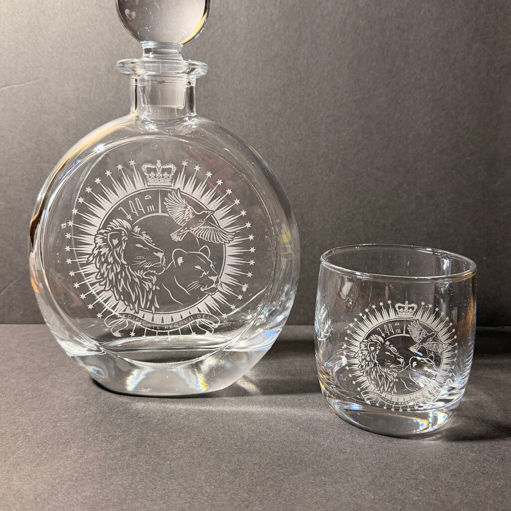 Personalized Decanter - Flat/Round - 750ml - 4 glasses/10oz