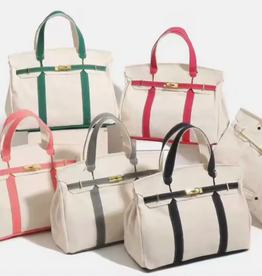 Bag - Canvas w/Trim - Gold Buckle -